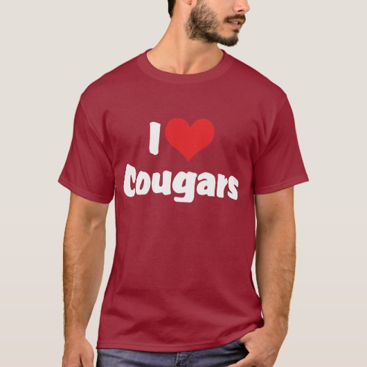 I Love Heart Cougars T-shirt (Voorkant)