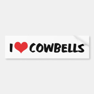 I Love Heart Cowbells Bumpersticker