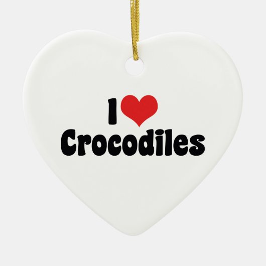 I Love Heart Crocodiles - Crocodile Lover Keramisch Ornament (Voorkant)