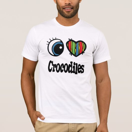I Love (Heart) Crocodiles T-shirt (Voorkant)