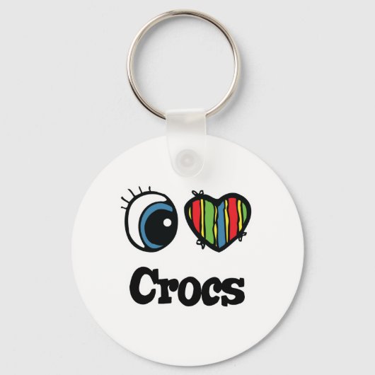 I Love (Heart) Crocs Sleutelhanger (Voorkant)