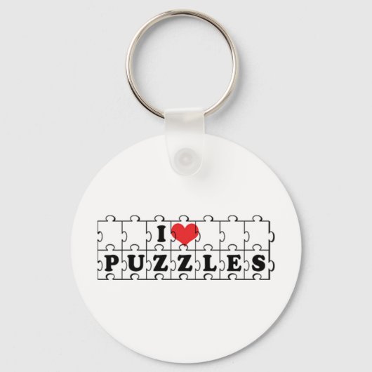 I Love Heart Crossword Puzzles - Puzzle Lover Sleutelhanger (Voorkant)