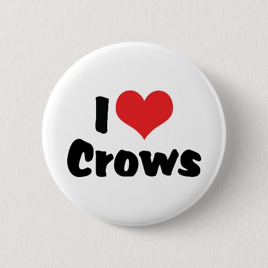 I Love Heart Crows Ronde Button 5,7 Cm (Voorkant)