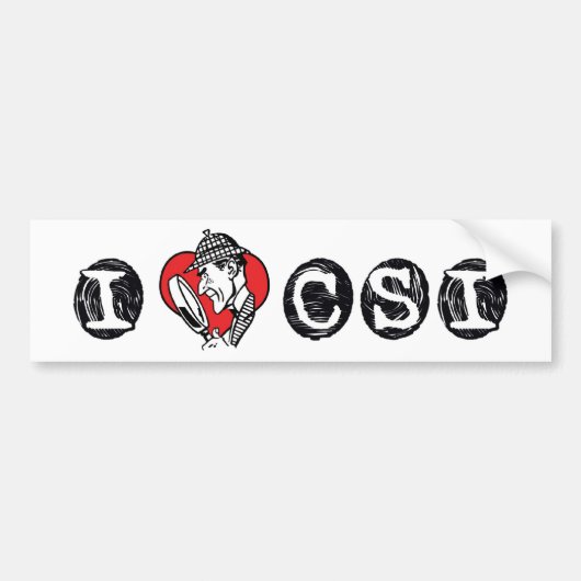 I Love Heart CSI - Crime Scene Investigation Bumpersticker (Voorkant)
