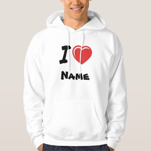 I Love Heart Custom Name Hoodie (Voorkant)