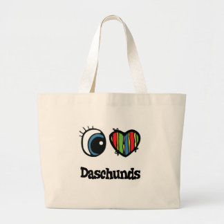 I Love (Heart) Daschunds Grote Tote Bag