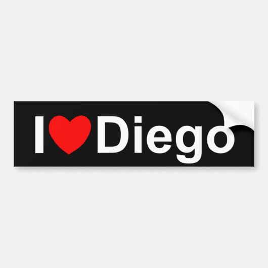 I Love (Heart) Diego Bumpersticker (Voorkant)