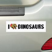 I Love Heart Dinosaurs - Dinosaur Fossil Hunter Bumpersticker (Op auto)