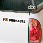 I Love Heart Dinosaurs - Dinosaur Fossil Hunter Bumpersticker (Op Truck)