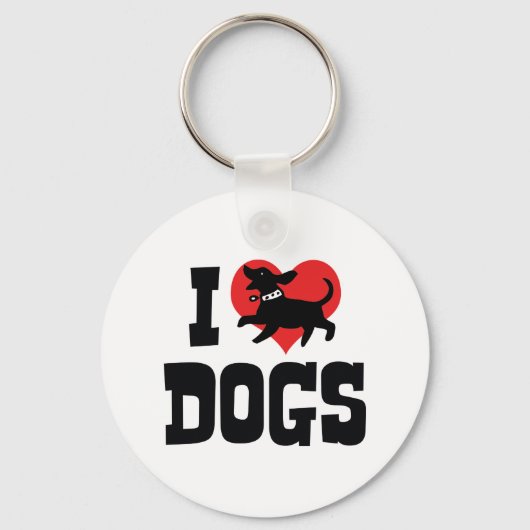 I Love Heart Dogs - Dog Canine Lover Sleutelhanger (Voorkant)