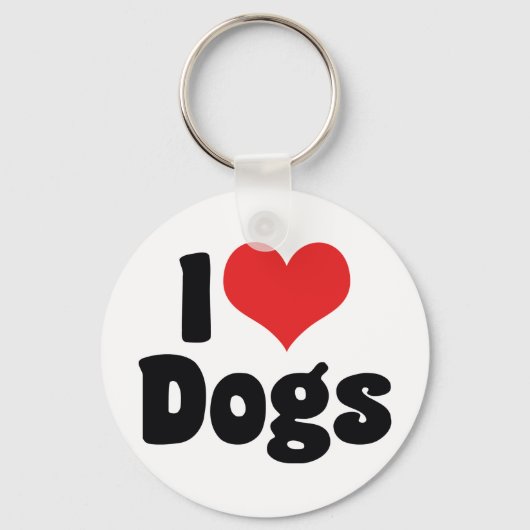 I Love Heart Dogs - Dog Canine Lover Sleutelhanger (Voorkant)