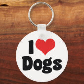 I Love Heart Dogs - Dog Canine Lover Sleutelhanger (Voorkant)