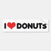 I Love Heart Donuts - Donut Snack Food Sugar Lover Bumpersticker (Voorkant)