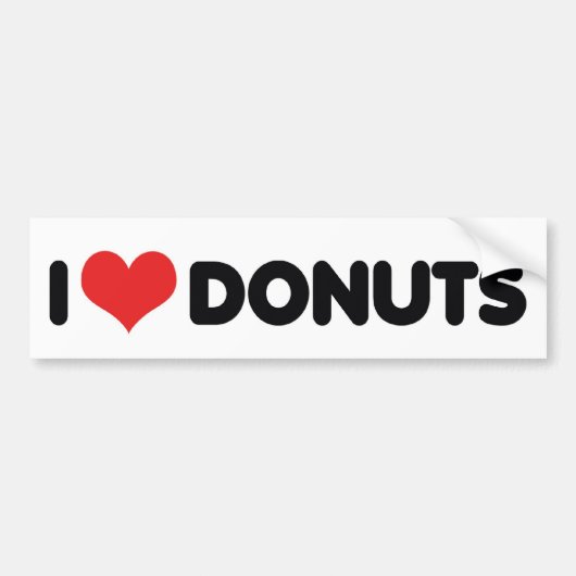 I Love Heart Donuts - Donut Snack Food Sugar Lover Bumpersticker (Voorkant)