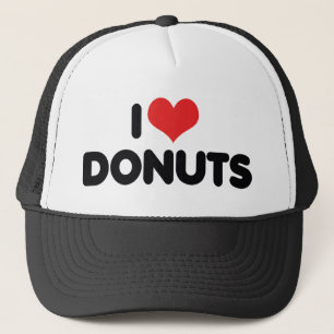 I Love Heart Donuts - Donut Snack Food Sugar Lover Trucker Pet