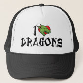 I Love Heart Dragons Trucker Pet (Voorkant)