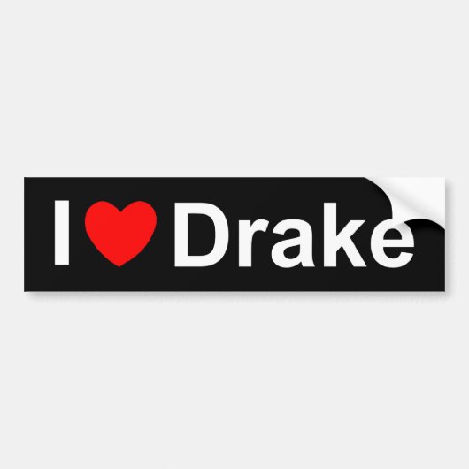 I Love (Heart) Drake Bumpersticker (Voorkant)