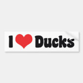 I Love Heart Ducks Bumpersticker (Voorkant)