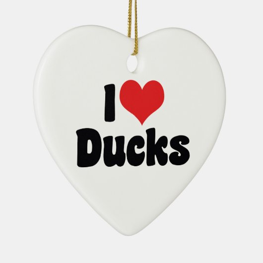 I Love Heart Ducks Keramisch Ornament (Rechts)