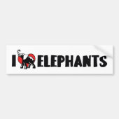 I Love Heart Elephants - Elephant Lover Bumpersticker (Voorkant)