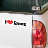 I Love Heart Emus - Emu & Ostrich Lover Bumpersticker (Op Truck)