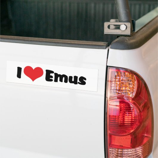 I Love Heart Emus - Emu & Ostrich Lover Bumpersticker (Op Truck)