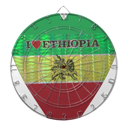 I Love Heart Ethiopia: Motief voor vlagkunst Dartbord (Voorkant)