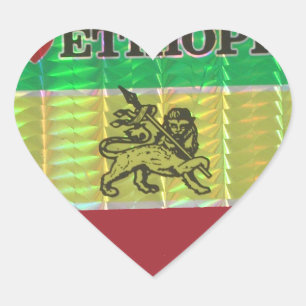 I Love Heart Ethiopia: Motief voor vlagkunst Hart Sticker