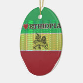 I Love Heart Ethiopia: Motief voor vlagkunst Keramisch Ornament (Links)