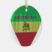 I Love Heart Ethiopia: Motief voor vlagkunst Keramisch Ornament (Rechts)