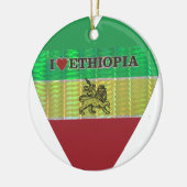 I Love Heart Ethiopia: Motief voor vlagkunst Keramisch Ornament (Links)