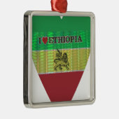 I Love Heart Ethiopia: Motief voor vlagkunst Metalen Ornament (Rechts)