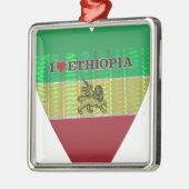 I Love Heart Ethiopia: Motief voor vlagkunst Metalen Ornament (Links)