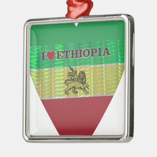 I Love Heart Ethiopia: Motief voor vlagkunst Metalen Ornament (Links)