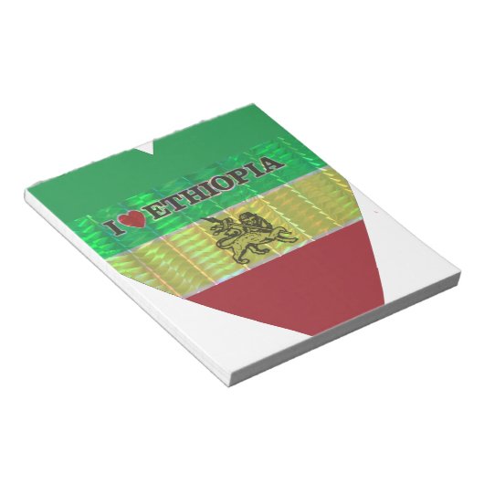 I Love Heart Ethiopia: Motief voor vlagkunst Notitieblok (Schuin)