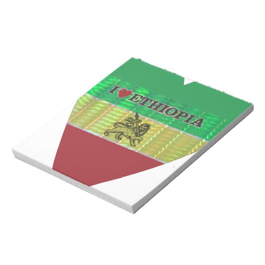 I Love Heart Ethiopia: Motief voor vlagkunst Notitieblok (Linkerzijde)