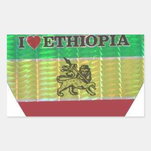 I Love Heart Ethiopia: Motief voor vlagkunst Rechthoekige Sticker