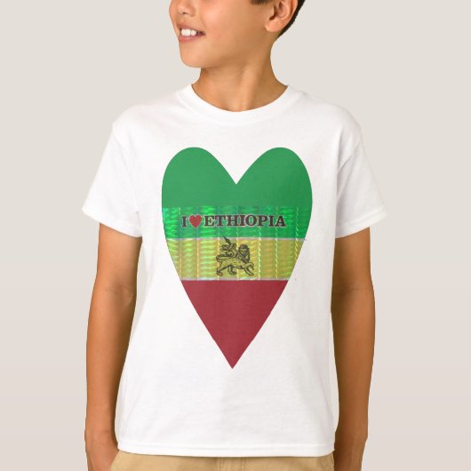 I Love Heart Ethiopia: Motief voor vlagkunst T-shirt (Voorkant)