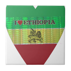 I Love Heart Ethiopia: Motief voor vlagkunst Tegeltje
