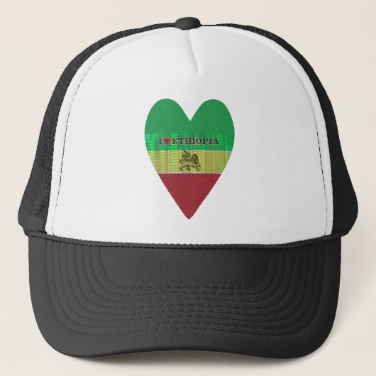 I Love Heart Ethiopia: Motief voor vlagkunst Trucker Pet (Voorkant)