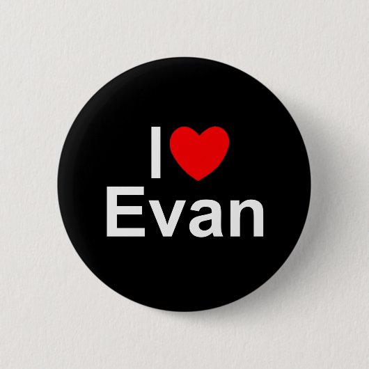 I Love (Heart) Evan Ronde Button 5,7 Cm (Voorkant)