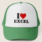 I love heart Excel Grappige Spreadsheet Lover T-sh Trucker Pet (Voorkant)