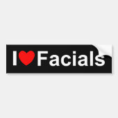 I Love (Heart) Facials Bumpersticker (Voorkant)