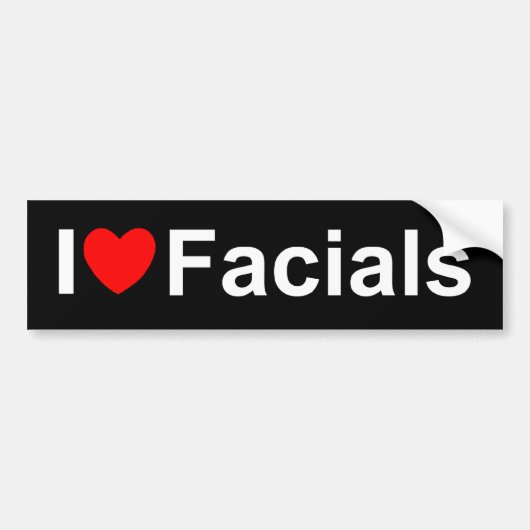 I Love (Heart) Facials Bumpersticker (Voorkant)