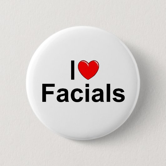 I Love (Heart) Facials Ronde Button 5,7 Cm (Voorkant)