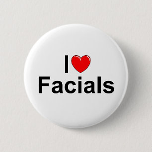 I Love (Heart) Facials Ronde Button 5,7 Cm
