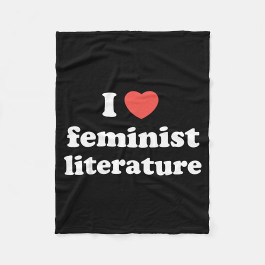 I Love Heart Feminist Literature  Fleece Deken (Voorkant)