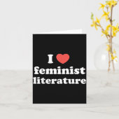 I Love Heart Feminist Literature  Kaart (Gele Bloem)