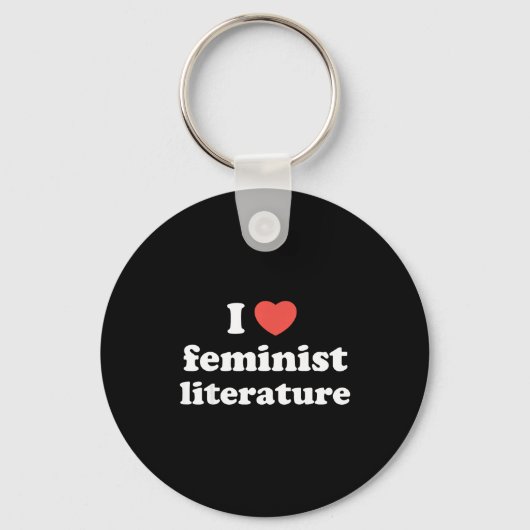I Love Heart Feminist Literature  Sleutelhanger (Voorkant)