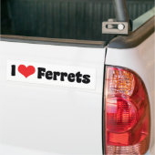 I Love Heart Ferret - Ferret Lover Bumpersticker (Op Truck)
